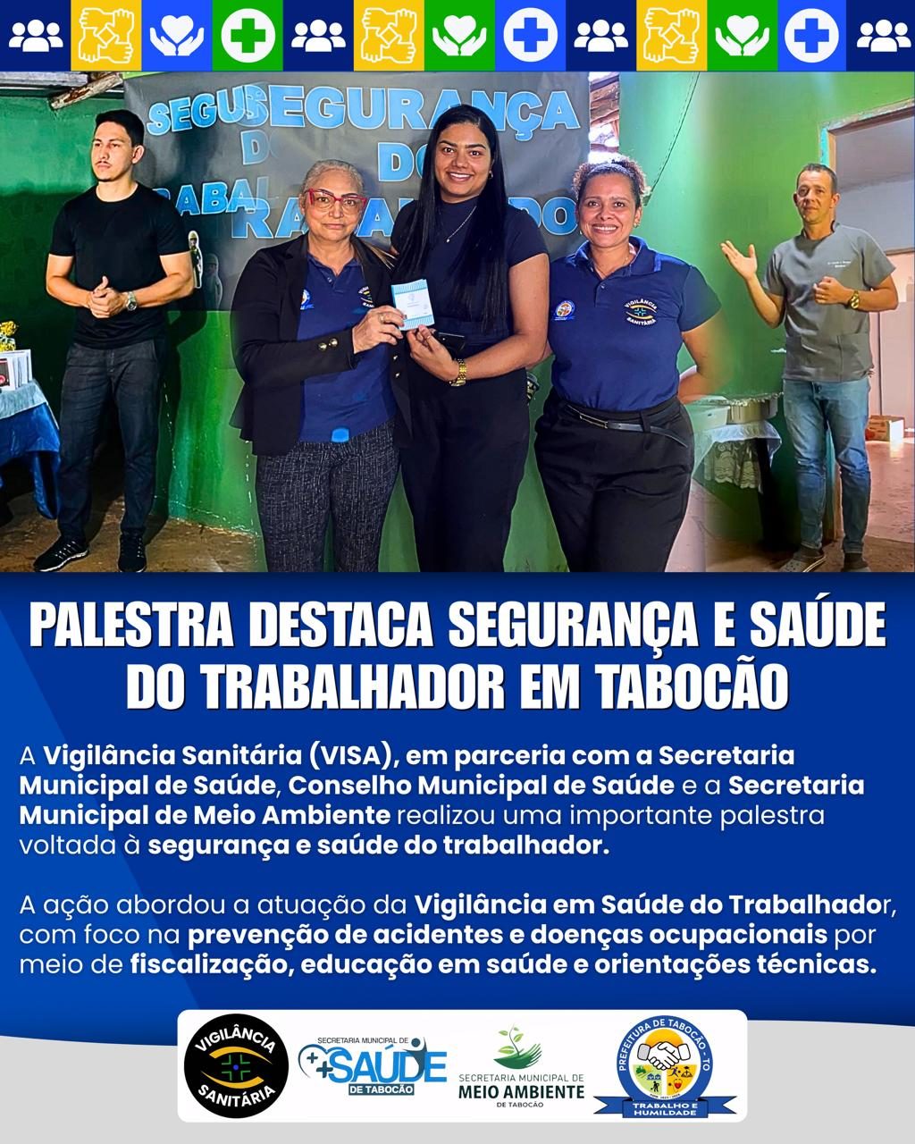 Palestra destaca segurança e saúde do trabalhador